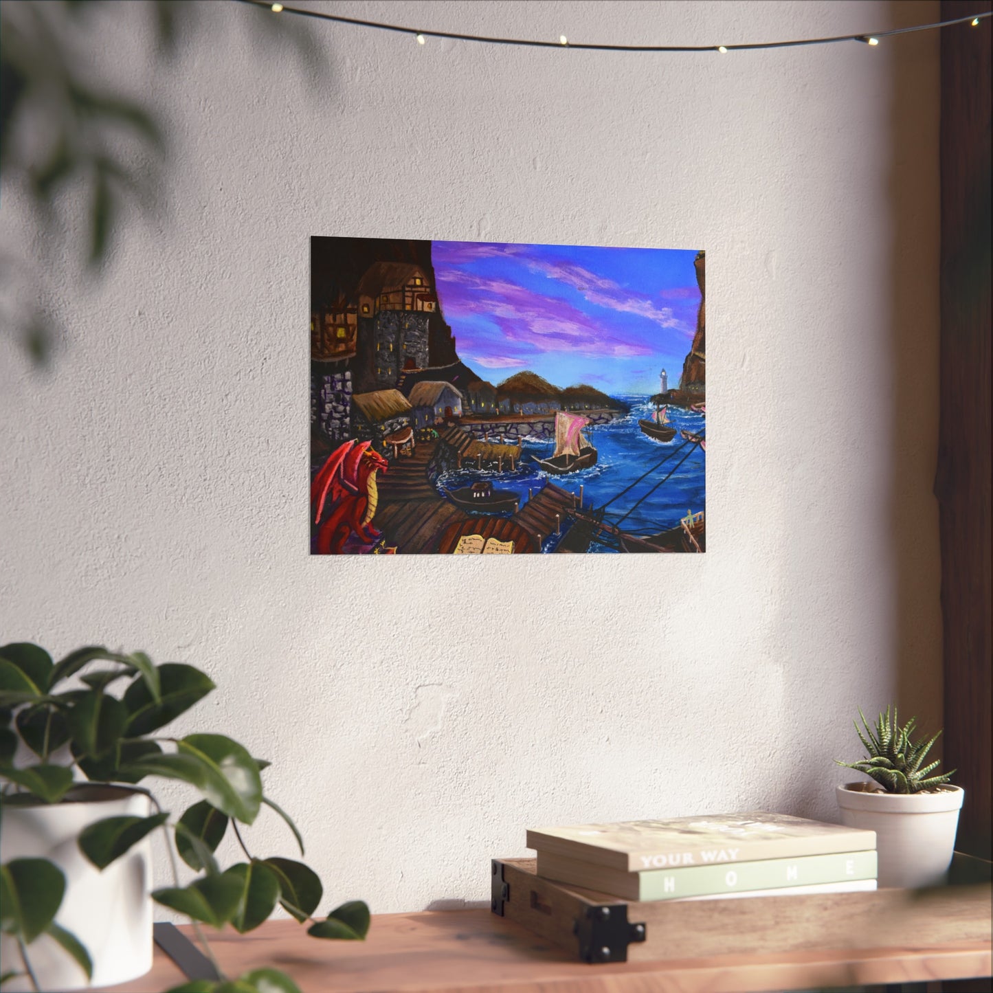 Tides of Lore Fine Art Print — Dragon & Sailboat Fine Art Print