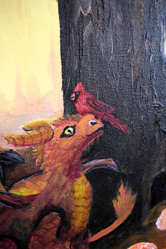 Glowwood Encounter – Original Fantasy Acrylic Painting