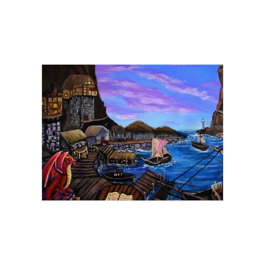 Tides of Lore Fine Art Print — Dragon & Sailboat Fine Art Print