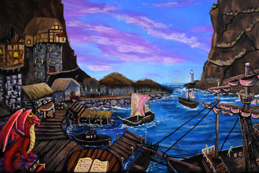 Tides of Lore – Original Fantasy Acrylic Painting