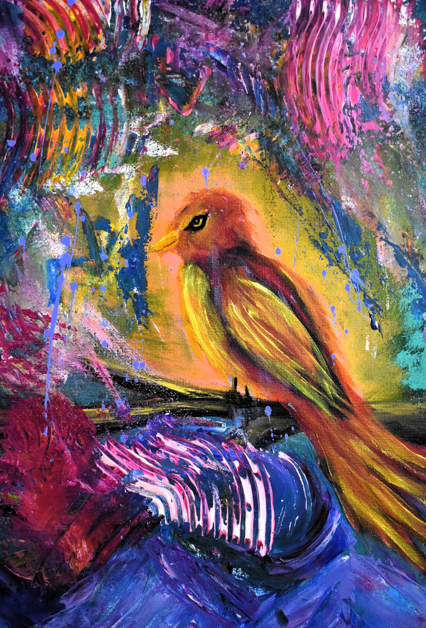 Embers of Silence – Original Fantasy Acrylic Painting