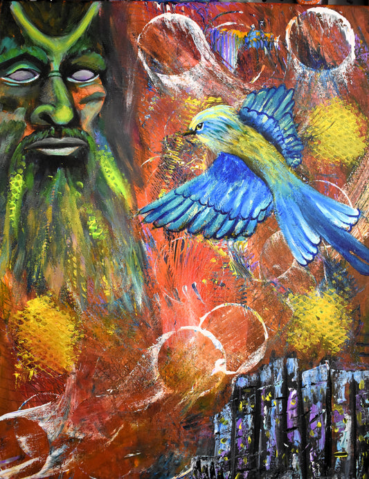 Echoes of the Wild – Original Fantasy Acrylic Painting